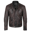 Men's Benton Distressed moto style Leather Jacket
