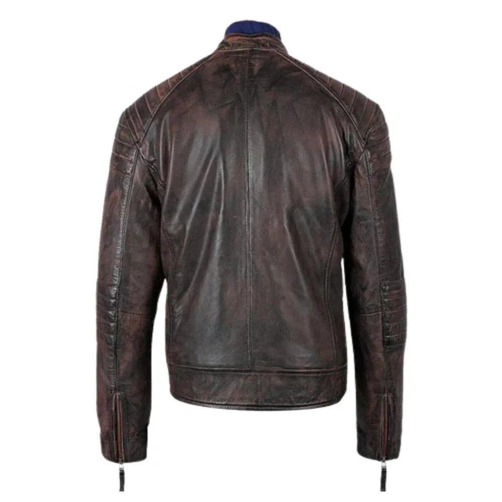 Men's Benton Distressed moto style Leather Jacket