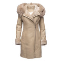 Gracie’s Hooded Sheepskin Shearling Jacket With Fox Fur