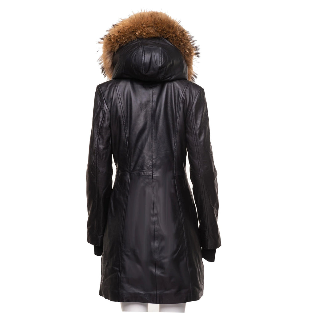 Ulva Fur Trimmed women's parka coat with Real fox fur hoodie