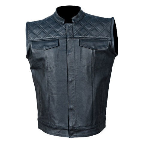 Astrid Black Quilted Motorcycle Vest