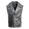 Plain biker leather vest