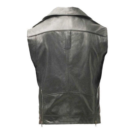 Plain biker leather vest
