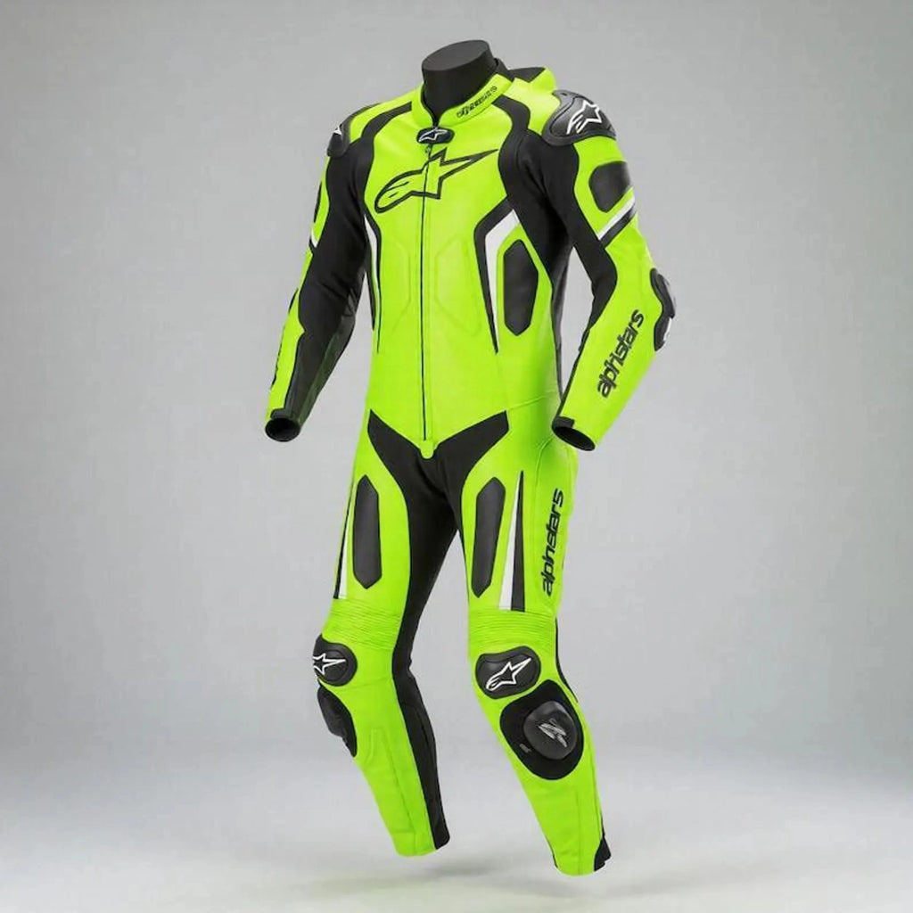 Alpinestars GP Tech V5 One-Piece Racing Leather Suit | Neon Yellow Black