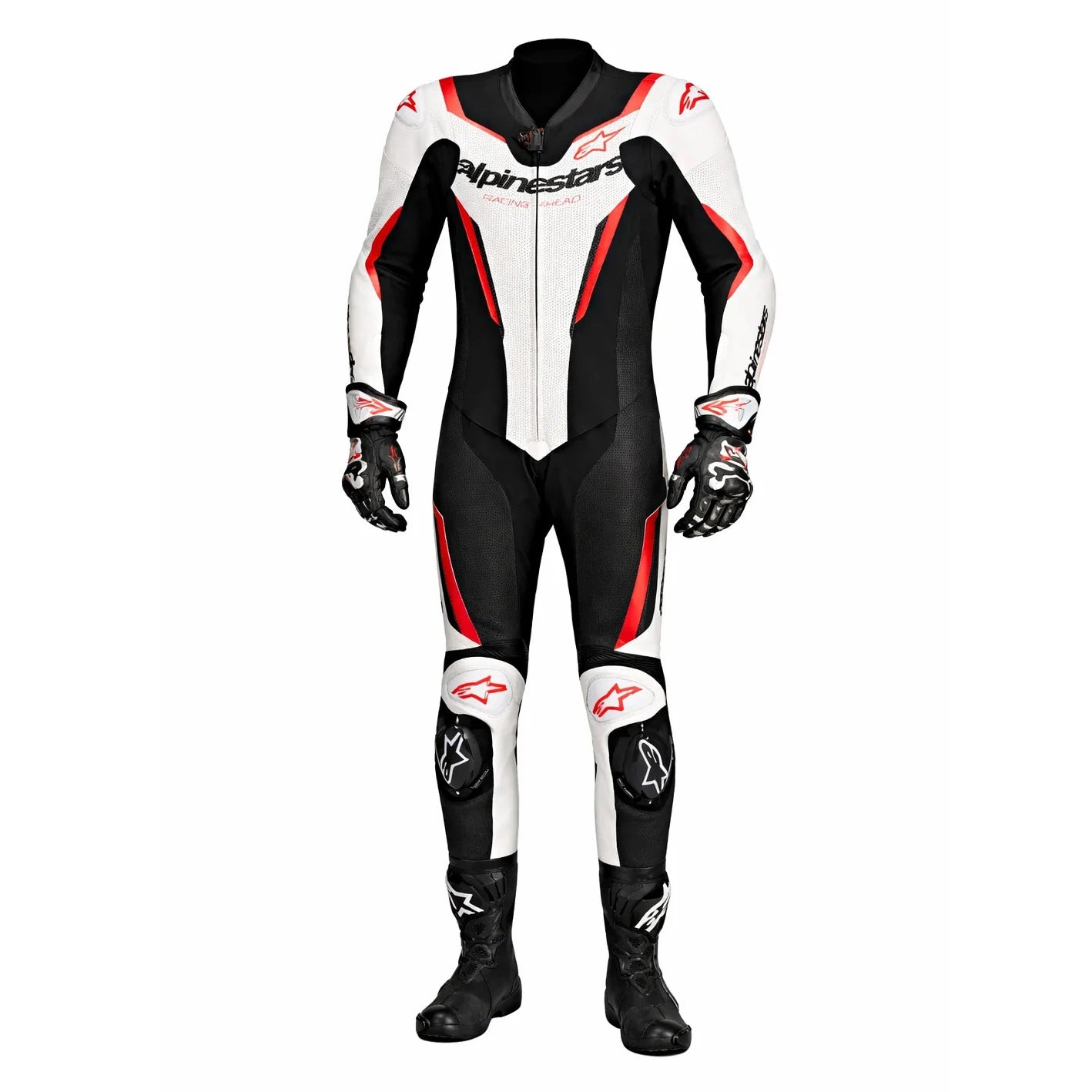 Alpinestars GP Force V2 One-Piece Racing Leather Suit | Black White Red