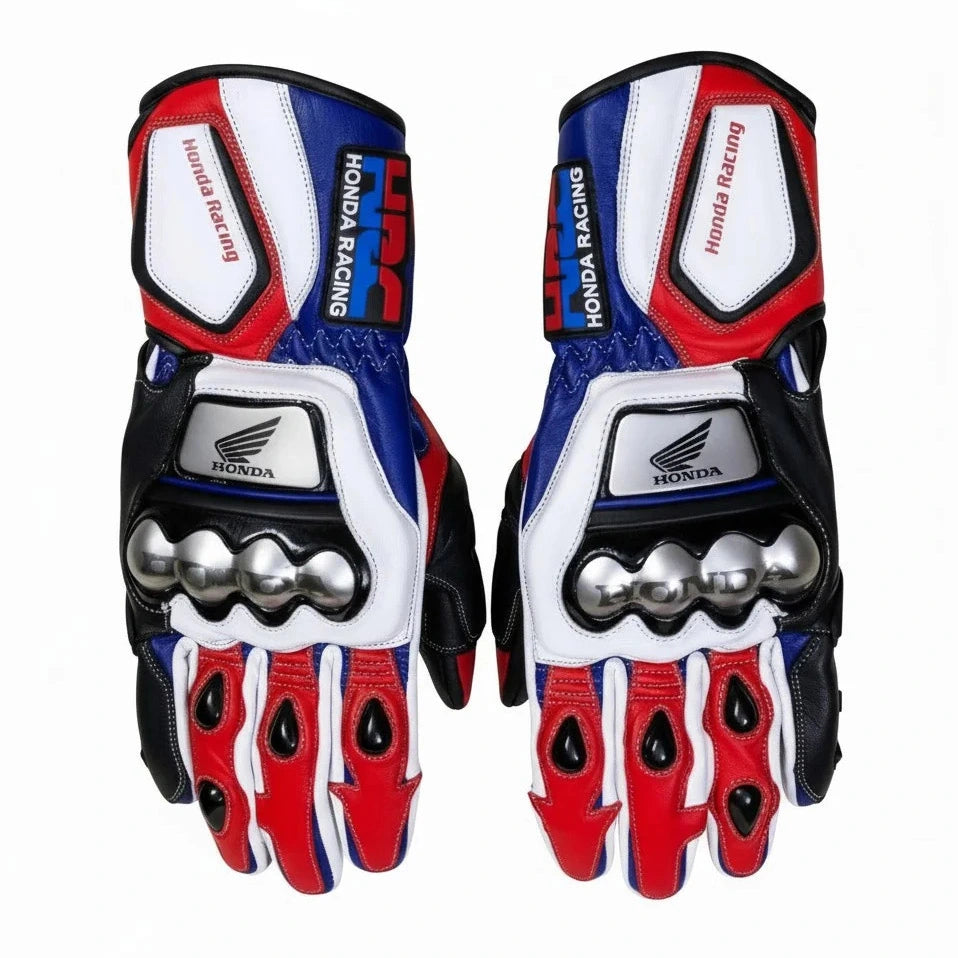 Honda HRC motorcycle racing leather gloves
