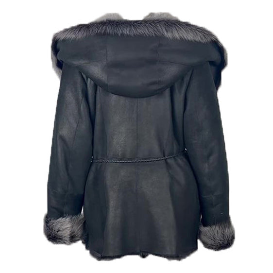 Michelle Toscana Shearling Jacket with Hood